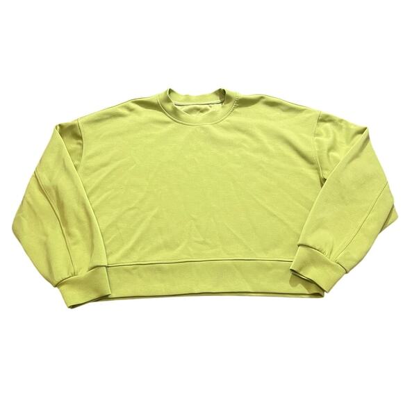 Lululemon Womens Yellow/Lime Perfectly Oversized Pullover Cropped Sweater Size M - Picture 1 of 8
